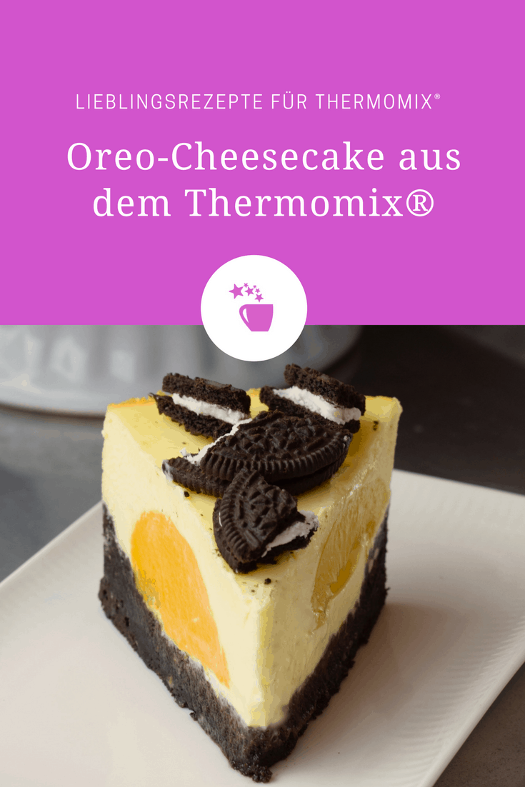 Oreo-Cheesecake mit Pfirsichen – Rezept für den Thermomix®
