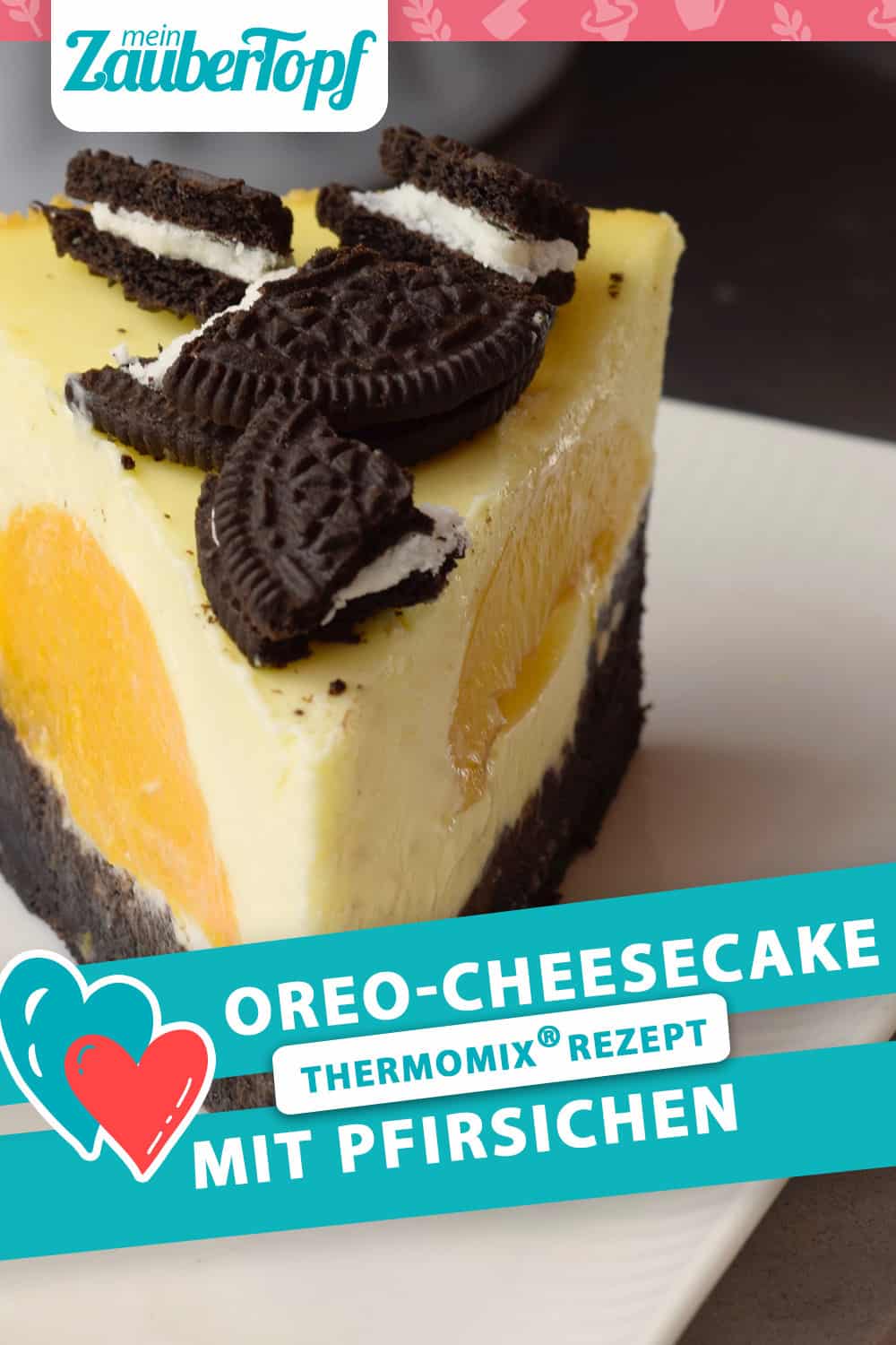 Oreo-Cheesecake mit Pfirsichen aus dem Thermomix® – Foto: Nicole Stroschein