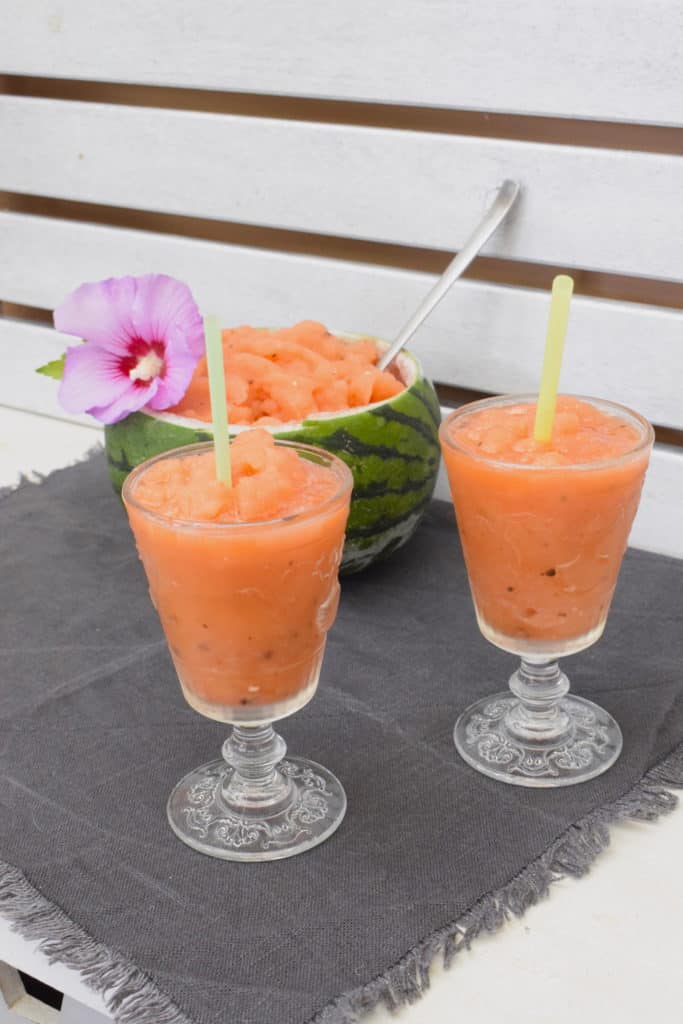 Wassermelonen-Slush mit und ohne Alkohol – Rezept für den Thermomix®