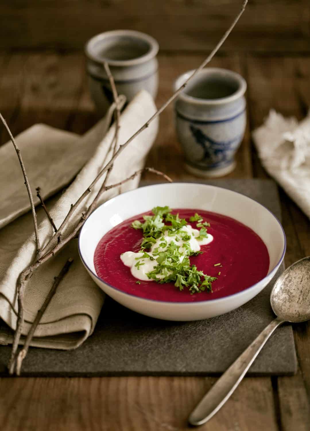 Rote-Bete-Suppe mti Meerrettichschmand – Rezept für den Thermomix®