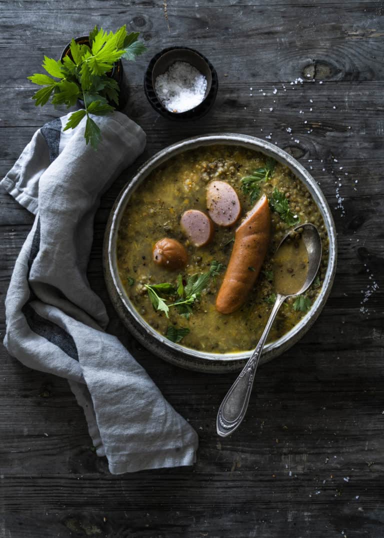 Linsensuppe mit Bockwurst – Rezept für den Thermomix®