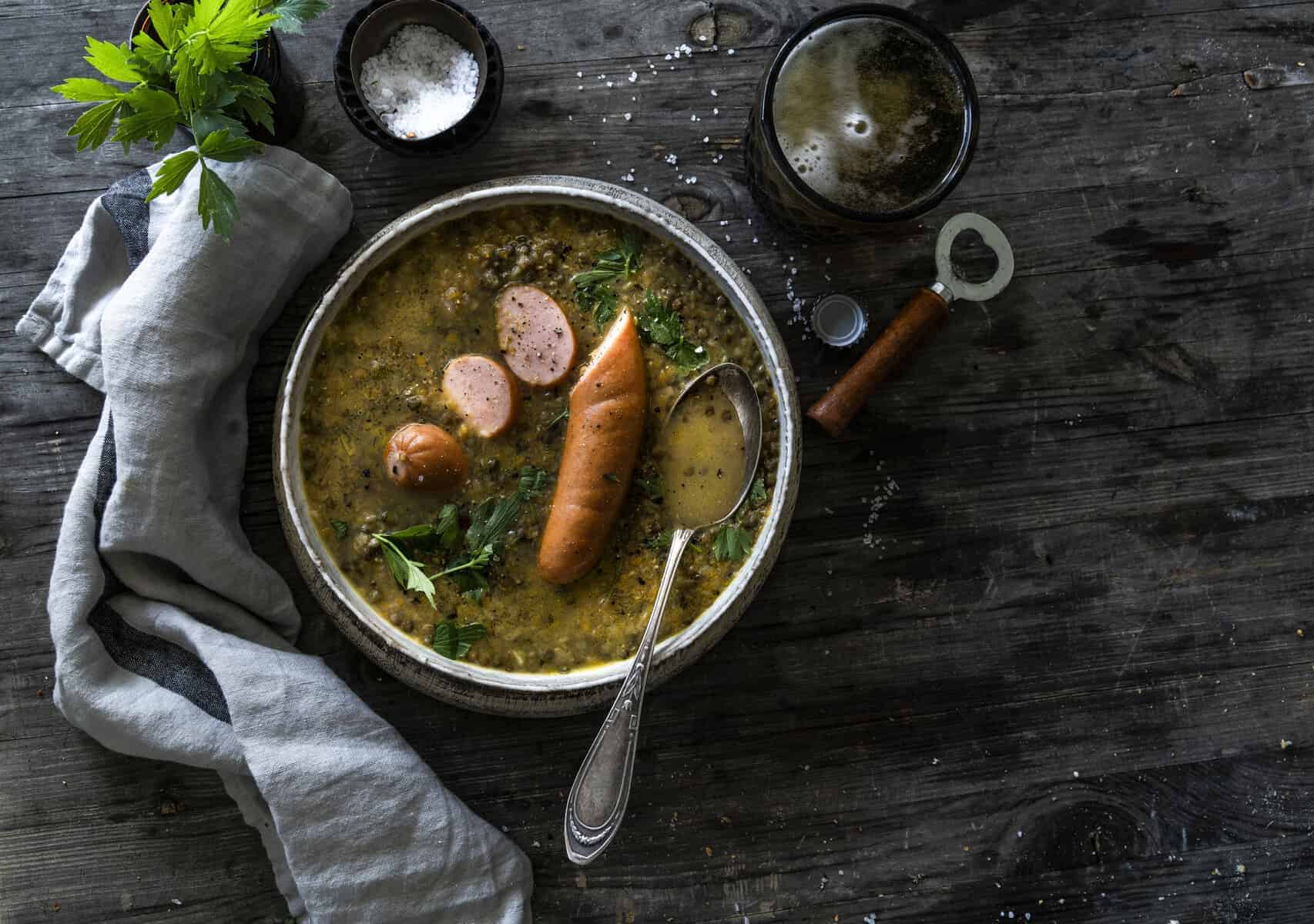 Linsensuppe mit Bockwurst – Rezept für den Thermomix®