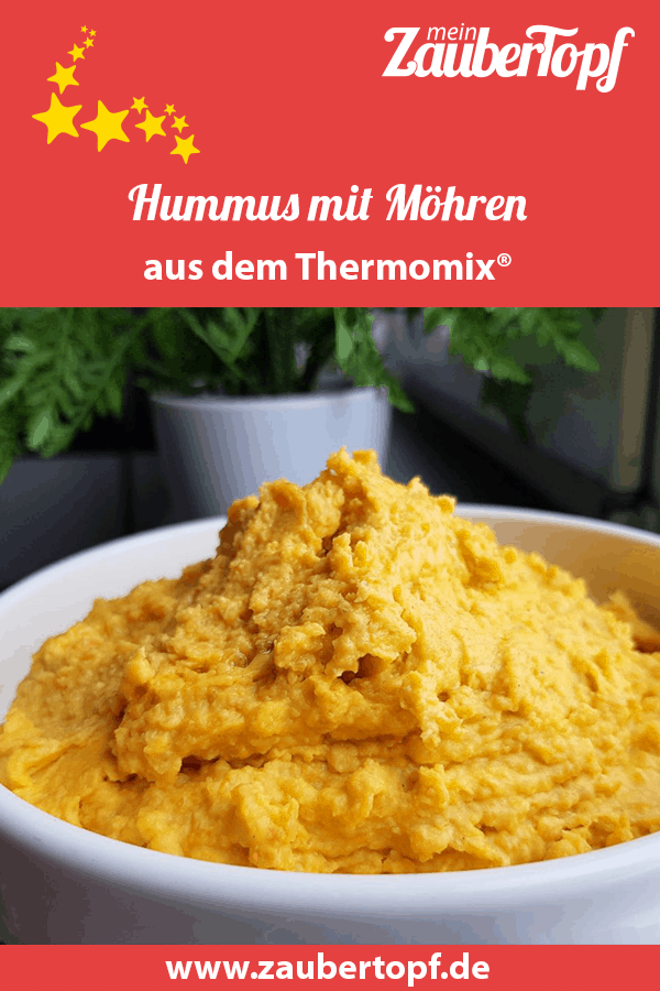 Möhren-Kichererbsten-Dip oder auch Hummus mit Möhren aus dem TM6 – Foto: Nicole Stroschein