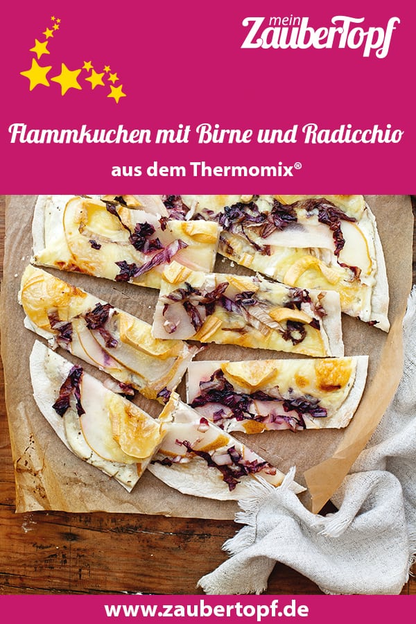 Flammkuchen mit Birne und Radicchio aus dem Thermomix® - Foto. Ira Leoni 