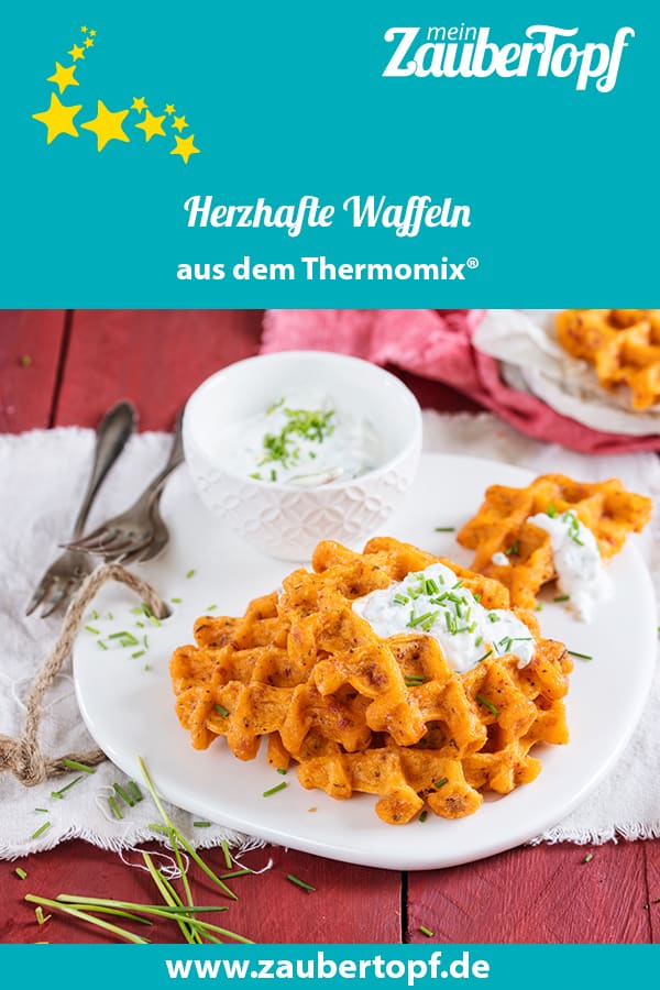 Herzhafte Waffeln mit Schnittlauch-Ricottadip aus dem Thermomix® - Foto: Frauke Antholz