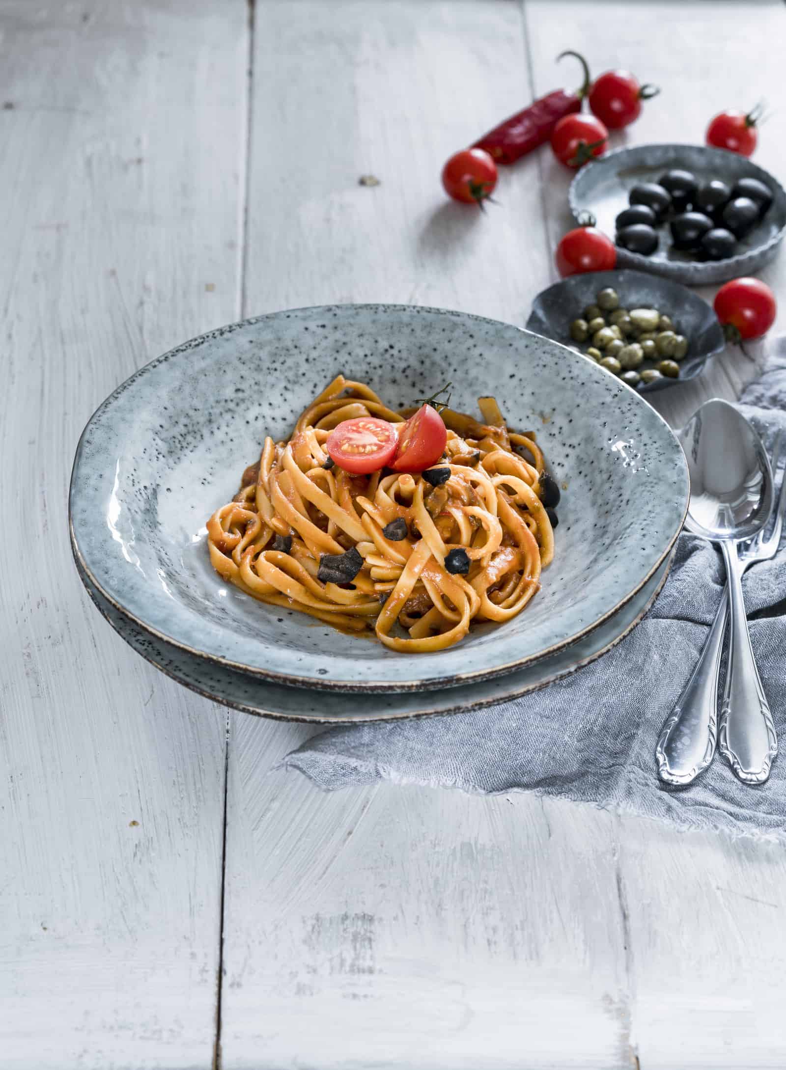 Fettuccine alla puttanesca mit dem Thermomix® – Foto: Tina Bumann