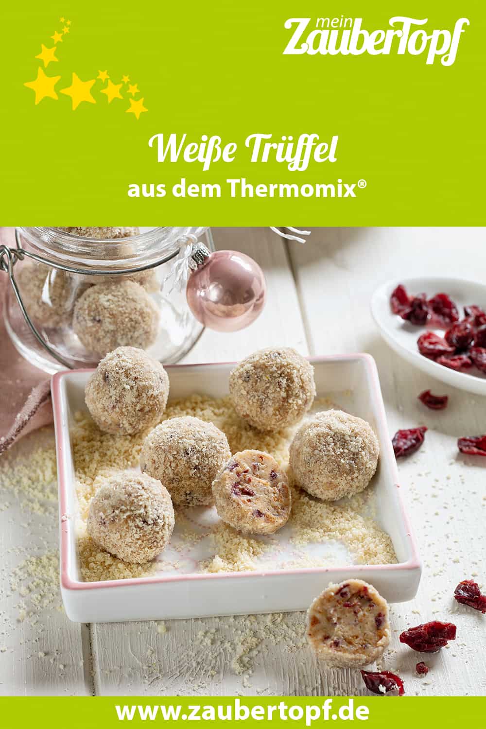 Weiße Trüffel mit Spekulatius und Cranberrys aus dem Thermomix® - Foto: Frauke Antholz