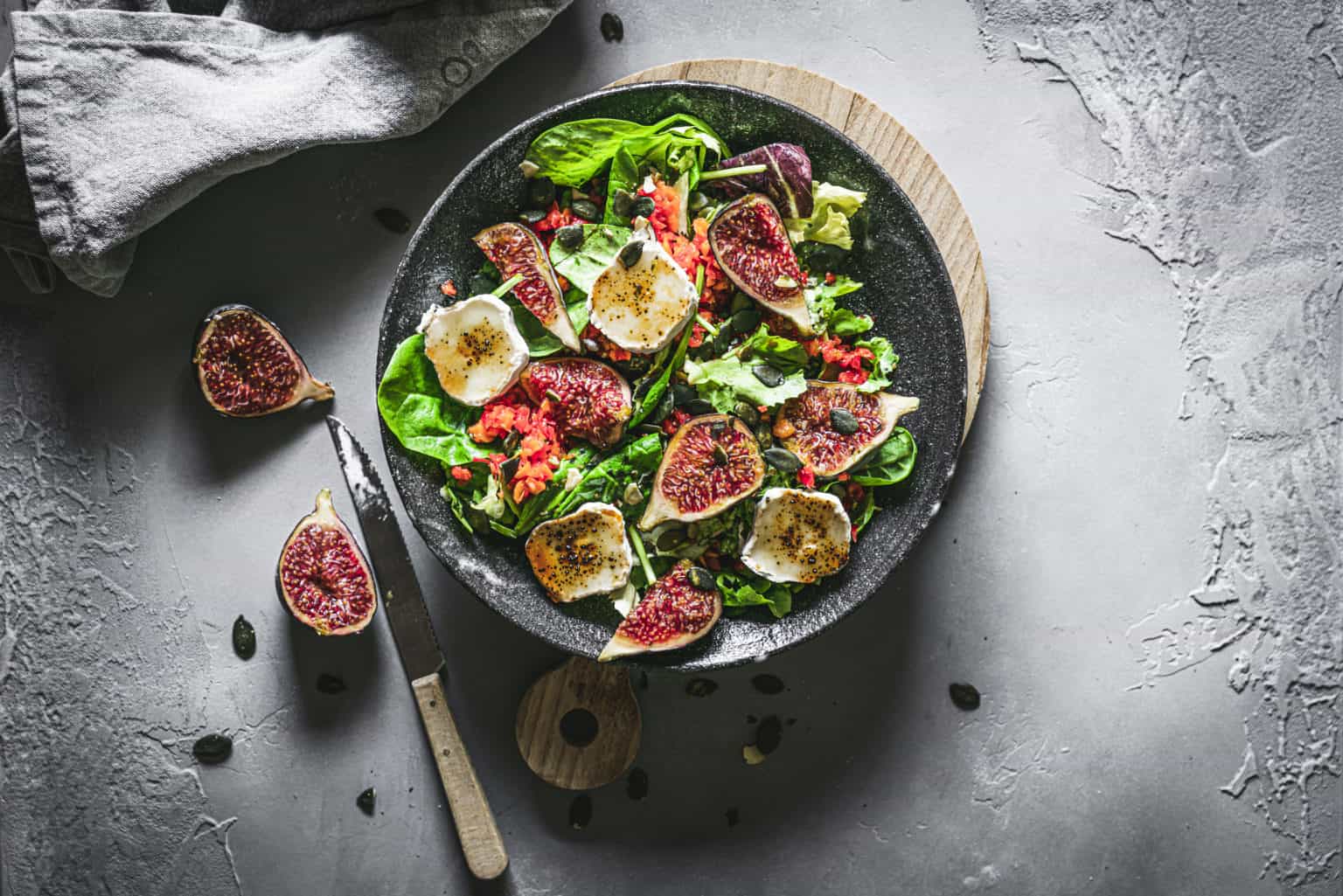 Salat mit Ziegenkäse und Feigen – Rezept für den Thermomix®