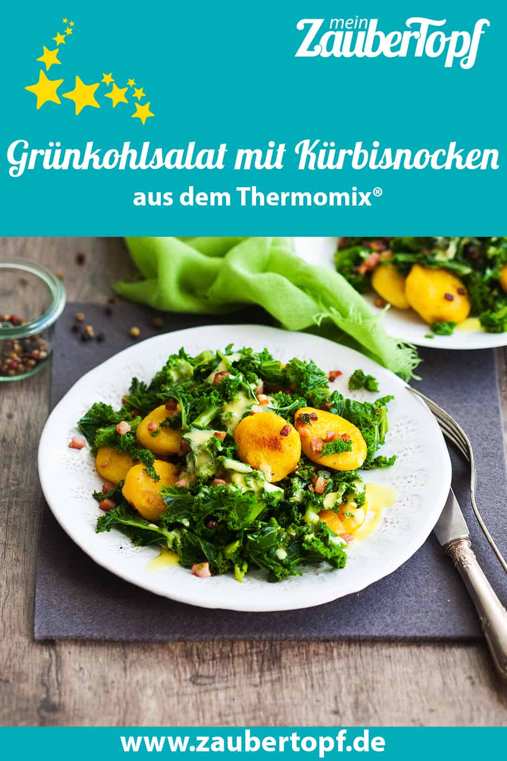 Grünkohlsalat mit Kürbisnocken aus dem Thermomix® - Foto: Ira Leonie