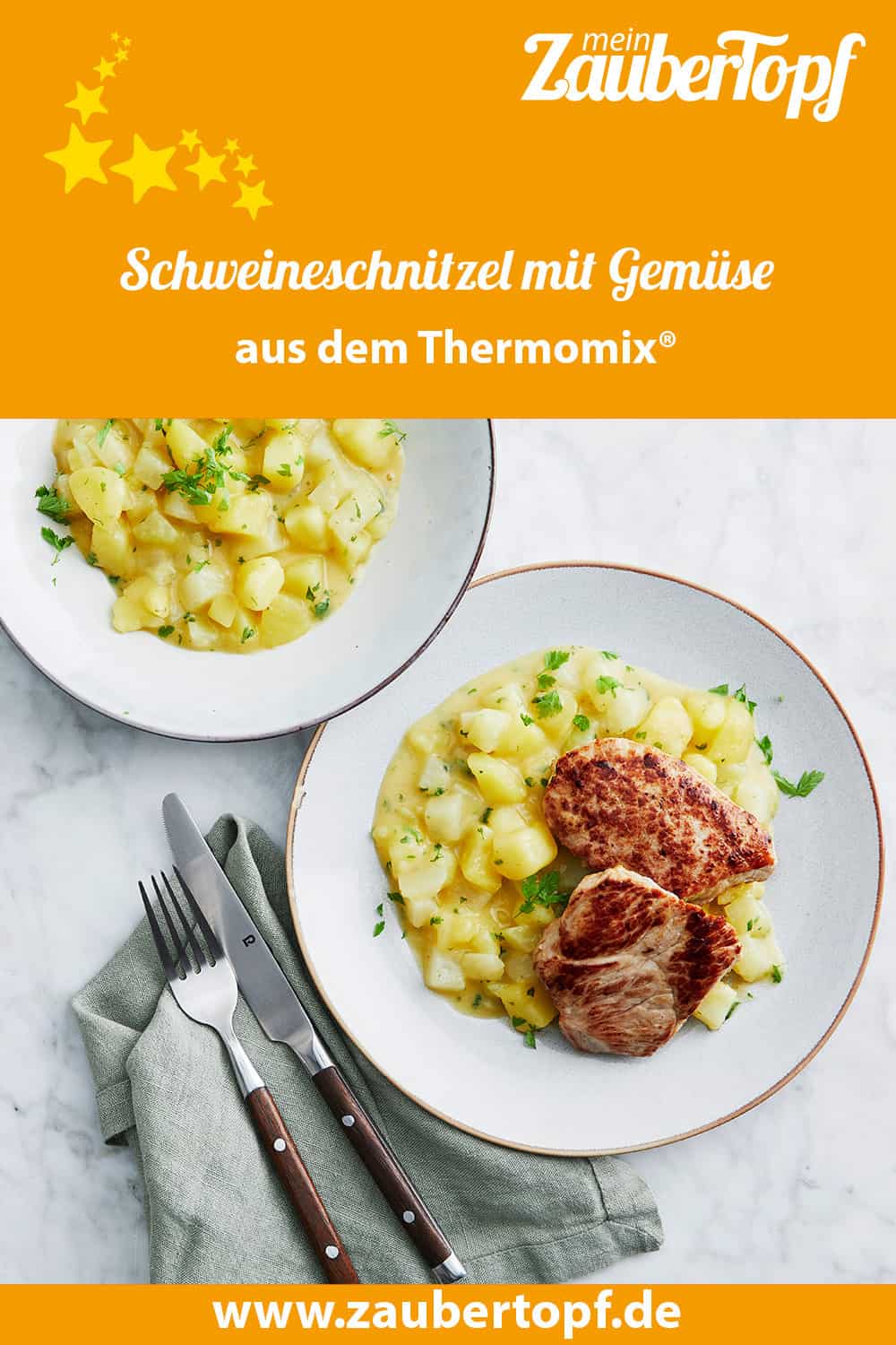 Schweineschnitzel mit Kohlrabi-Kartoffel-Gemüse aus dem Thermomix® - Foto: Jorma Gottwald