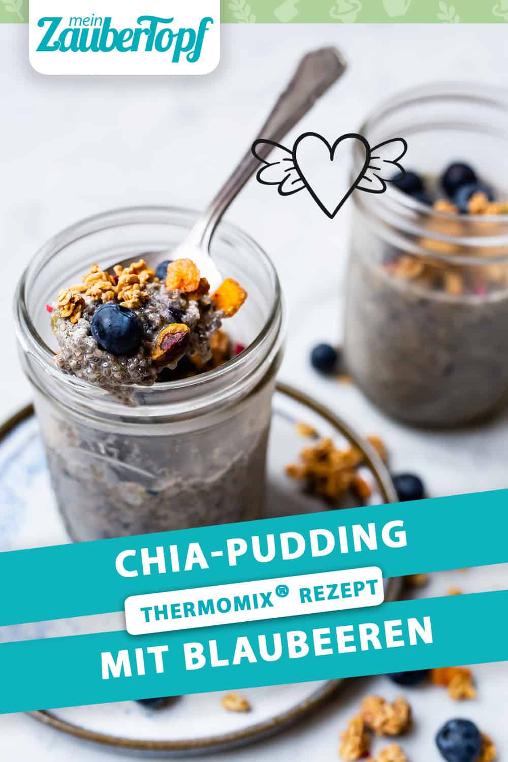Chia-Pudding mit Blaubeeren und Crunch - Foto: Sophia Handschuh
