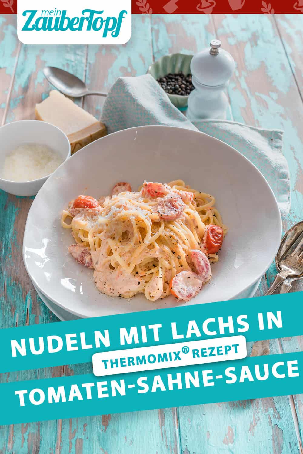 Nudeln mit Lachs in Tomaten-Sahne-Soße aus dem Thermomix® - Foto: Tina Bumann