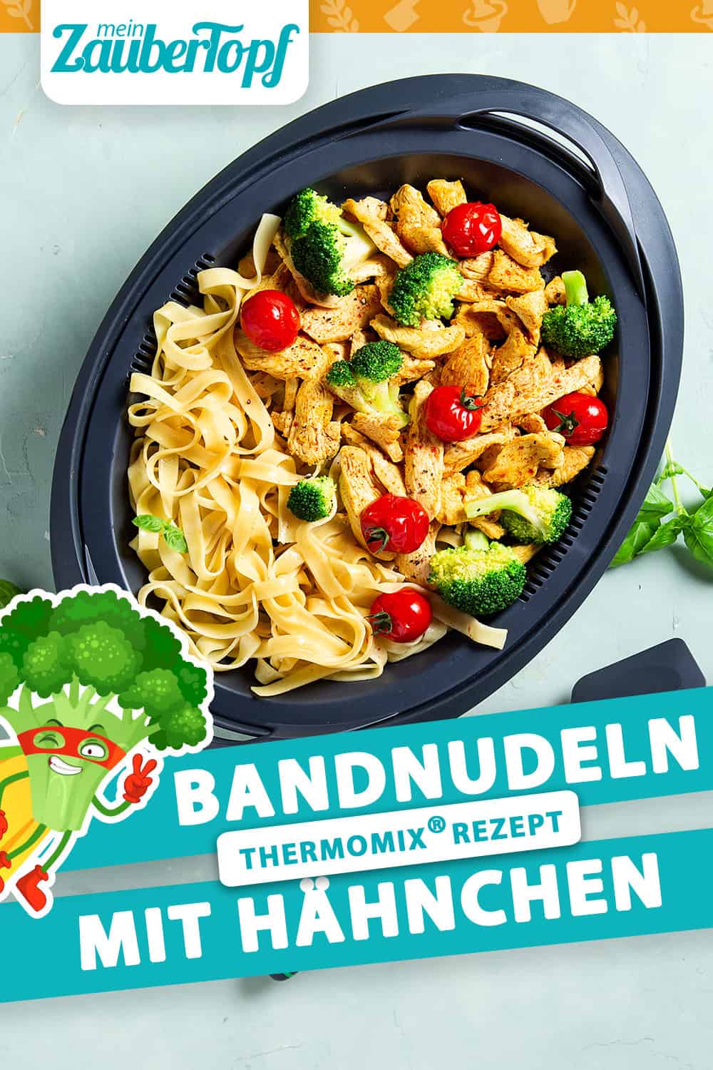 Bandnudeln mit Hähnchen – Rezept für den Thermomix®