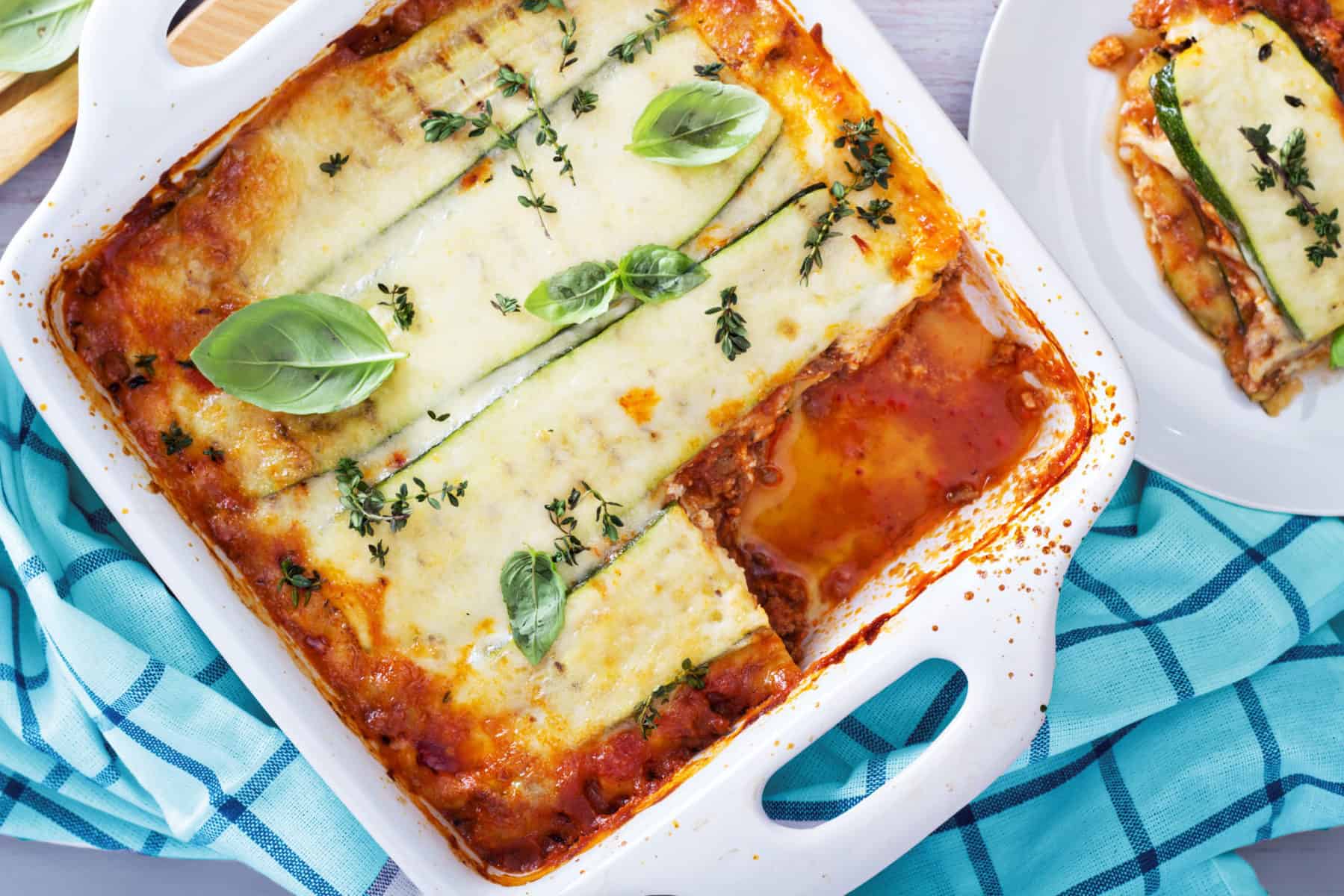 Zucchini Käse Lasagne mit feinen Kräutern