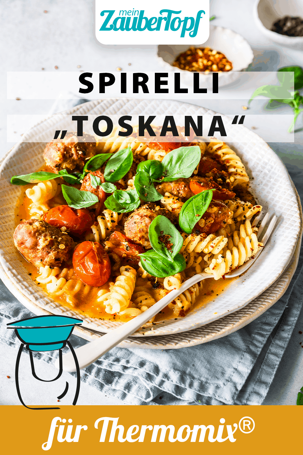 Spirelli ‚Toskana‘ mit Salsicce-Brätbällchen mit dem Thermomix® - Foto: Tina Bumann