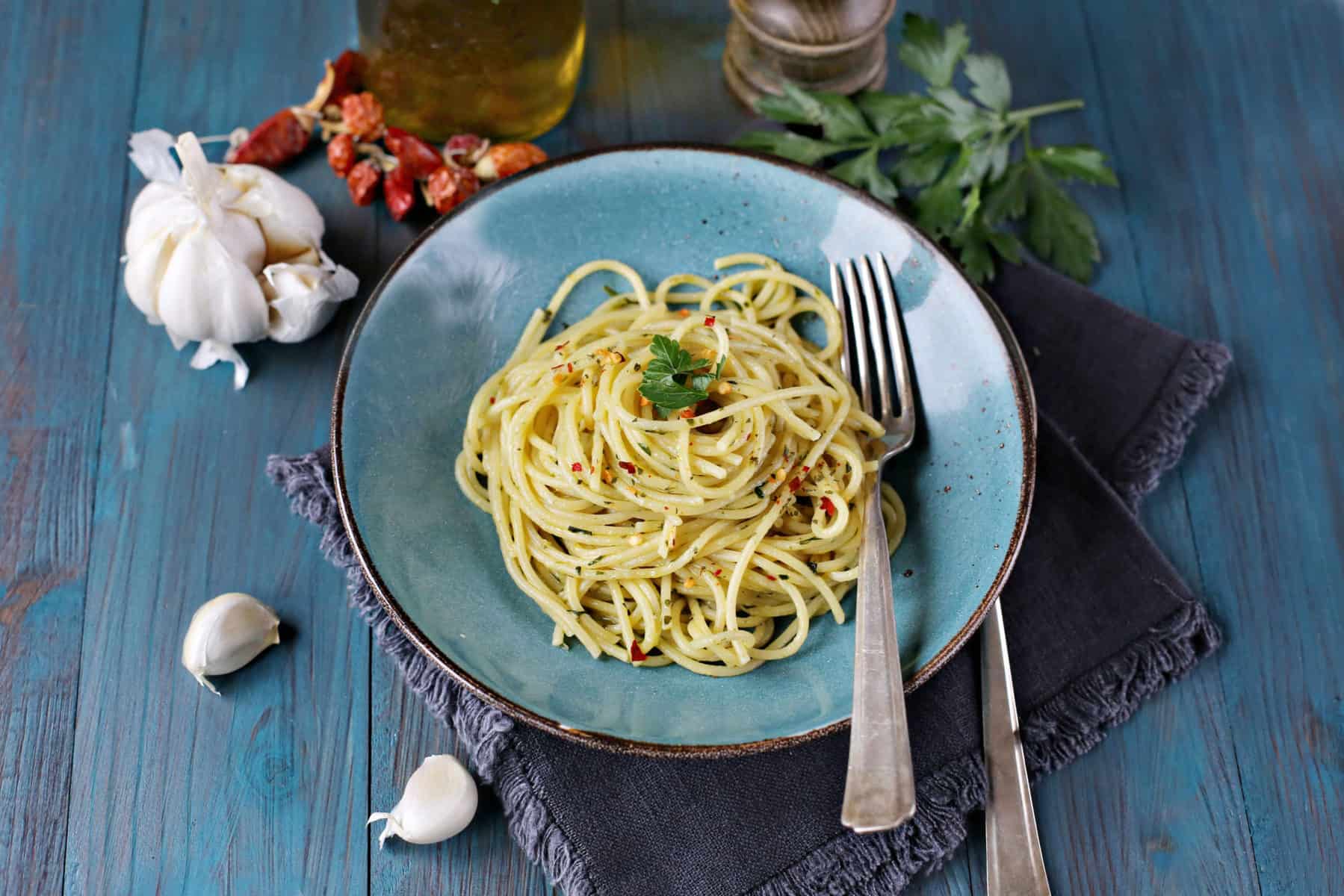 Spaghetti aglio, olio e peperoncino Rezept für den Thermomix®
