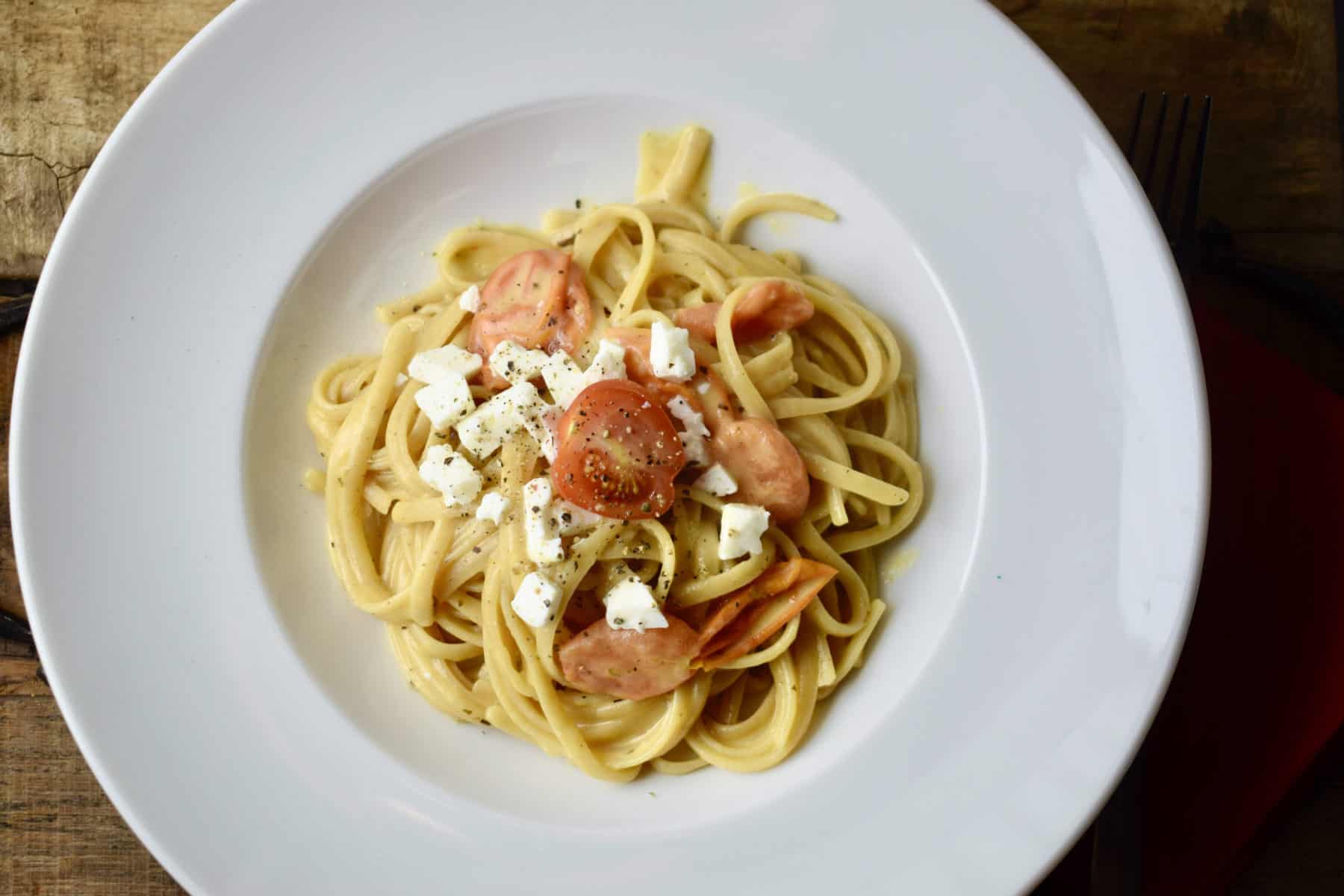 Spaghetti mit Feta und Tomaten – Rezept für den Thermomix®