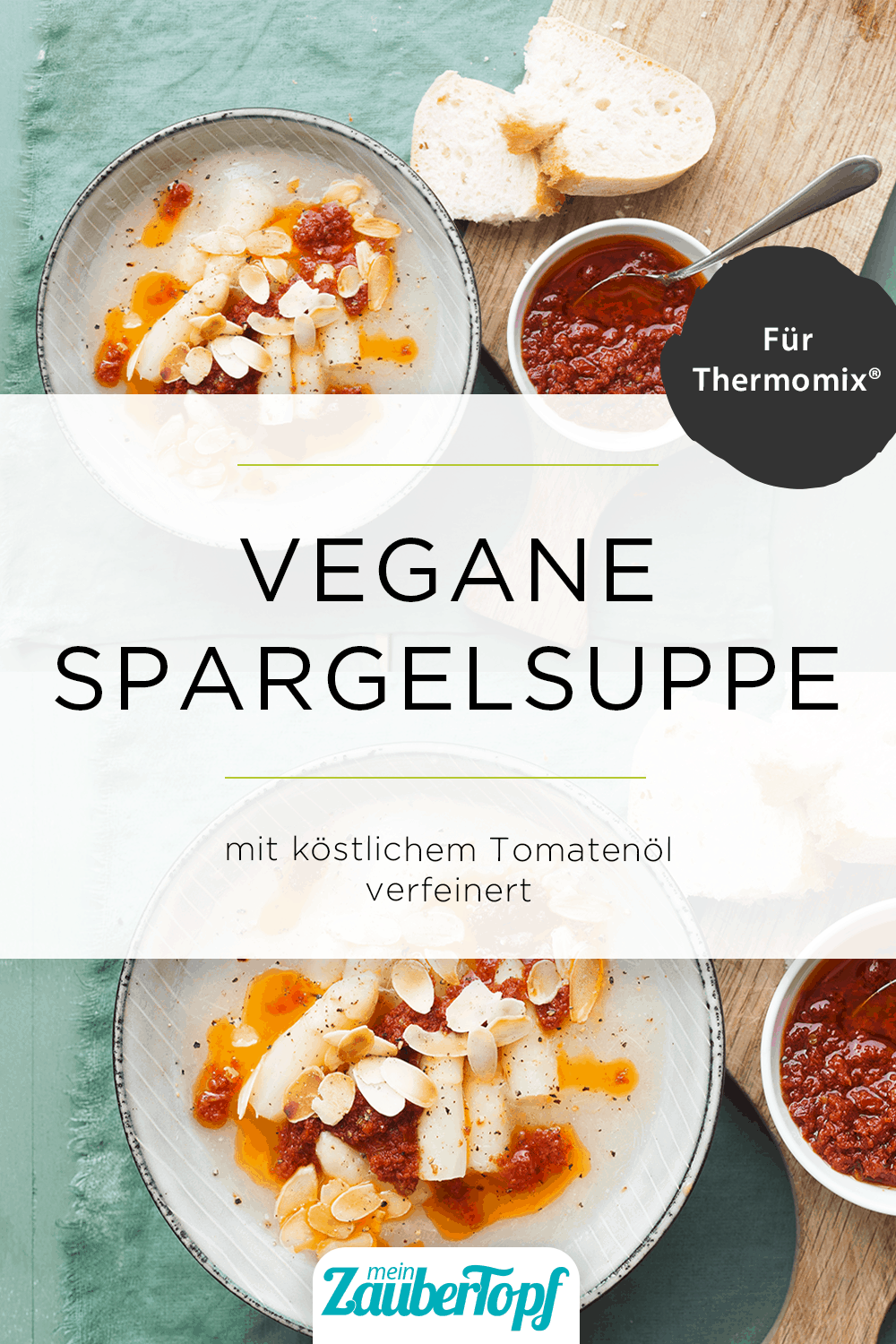 Vegane Spargelsuppe mit Tomatenöl aus dem Thermomix® - Foto: Ira Leoni