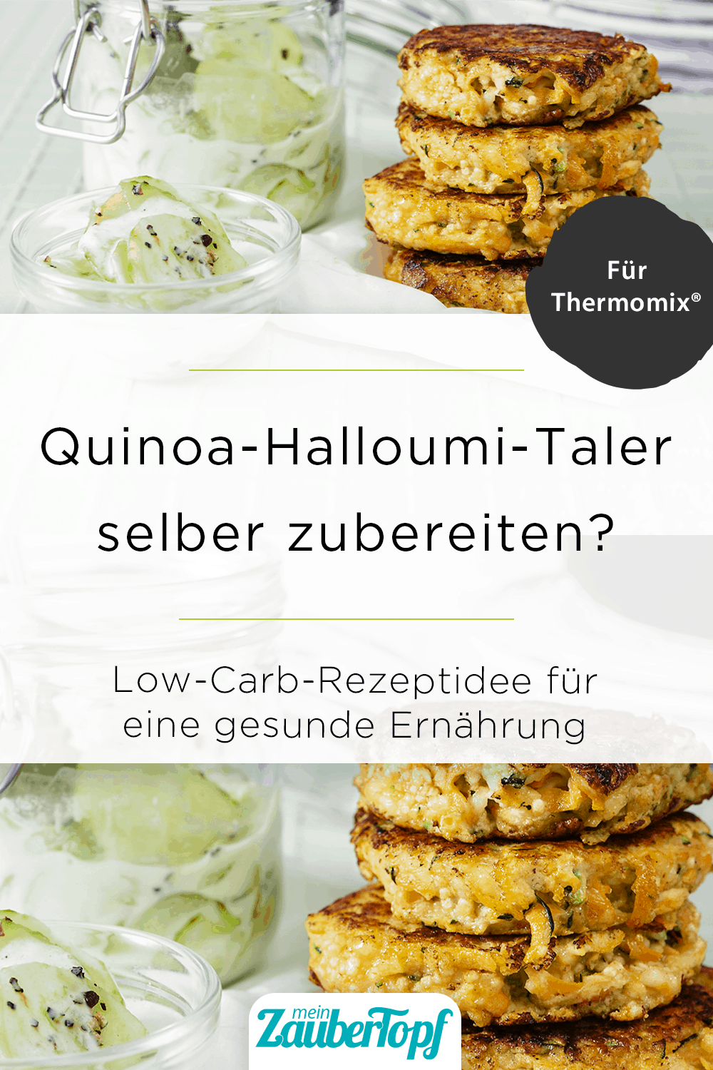 Quinoa-Halloumi-Taler mit Gurkensalat aus dem Thermomix® - Foto: © StockFood / Gräfe & Unzer Verlag / Juni