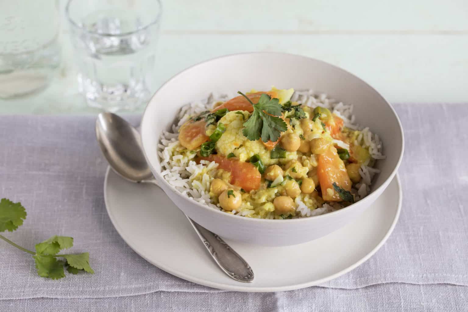 Kichererbsen-Curry mit Reis