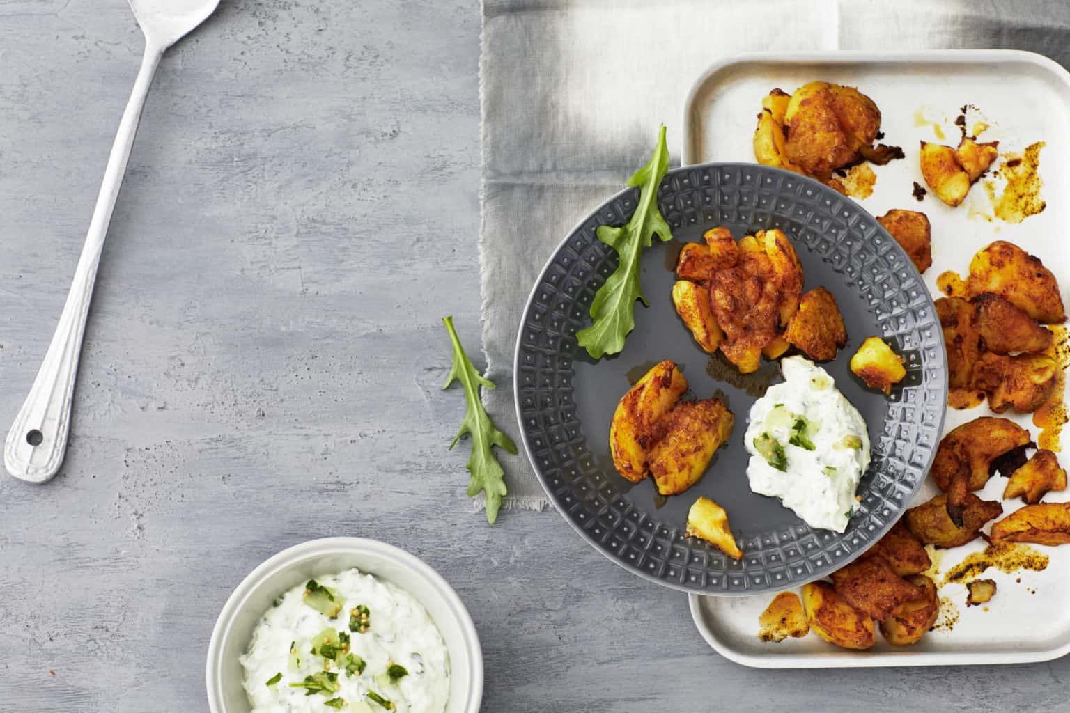 Quetschkartoffeln mit Quark-Dip
