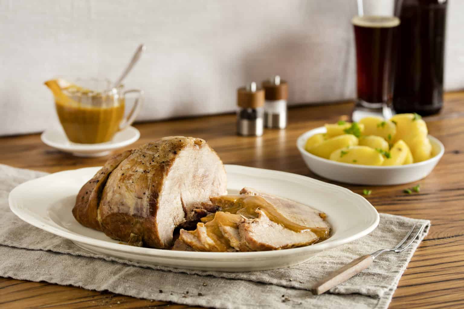 Schweinebraten mit Biersoße