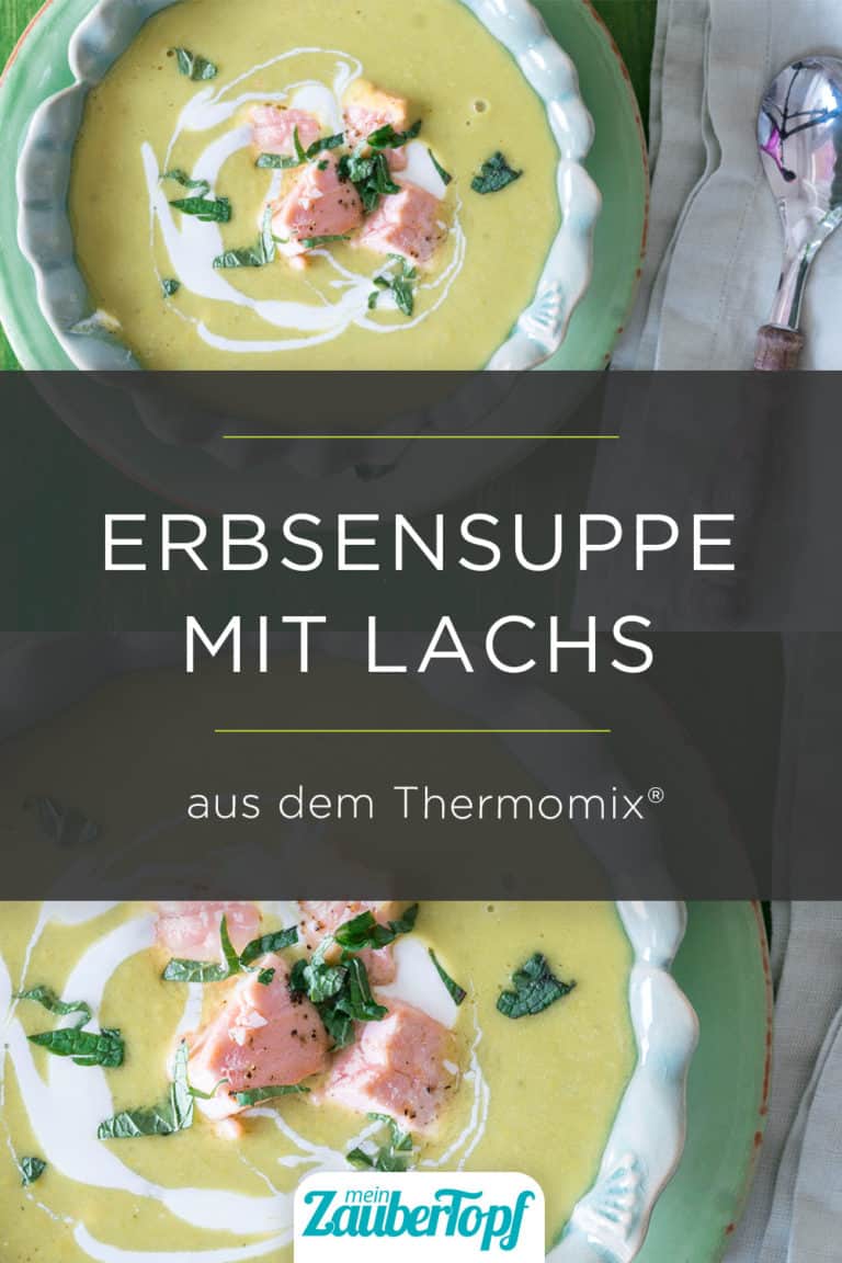 Cremige Erbsensuppe mit Lachs – Rezept für den Thermomix®
