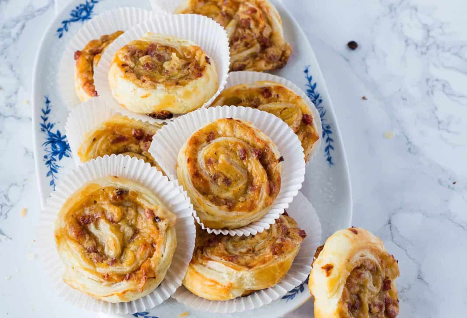 Pizzaschnecken mit Blätterteig
