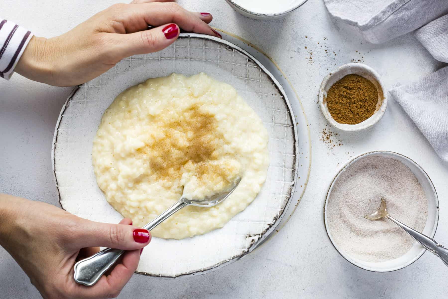 Milchreis mit Vanillepudding