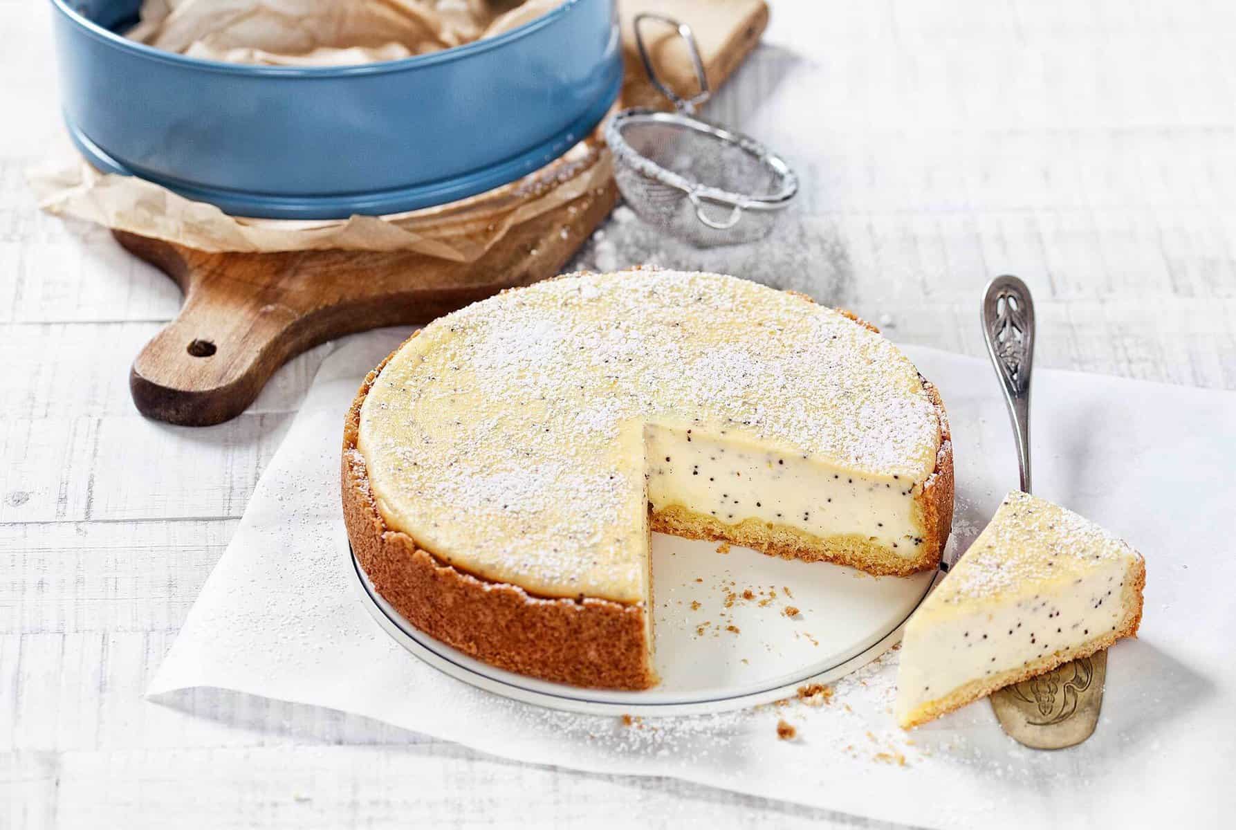 Mohn-Käsekuchen mit Mürbeteig