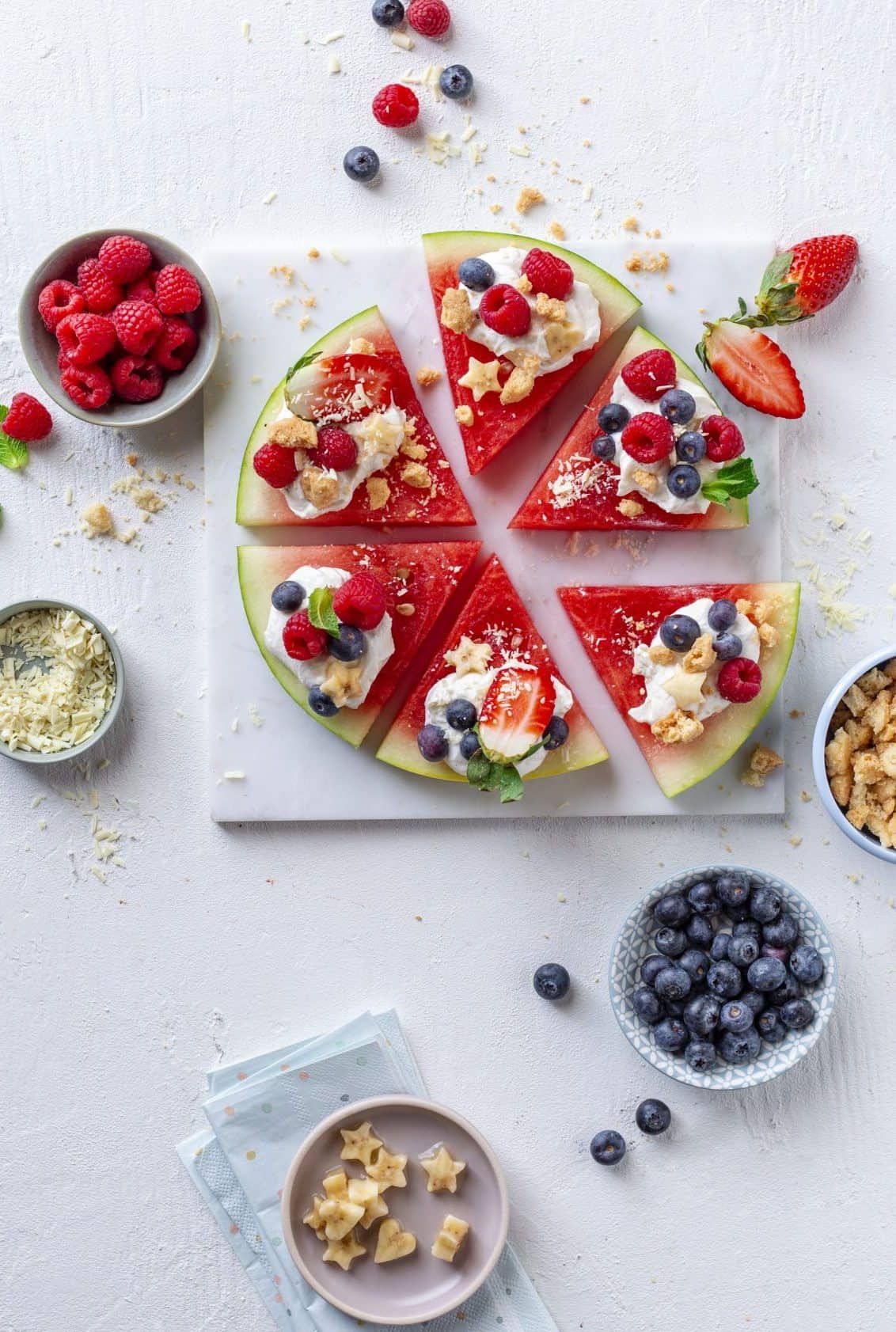 Wassermelonen-Pizza mit Vanillecreme mit dem Monsieur Cuisine – Foto: Anna Gieseler