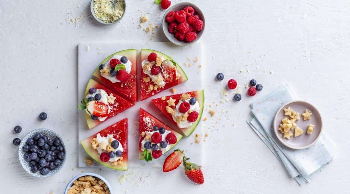 Wassermelonen-Pizza mit Vanillecreme mit dem Monsieur Cuisine