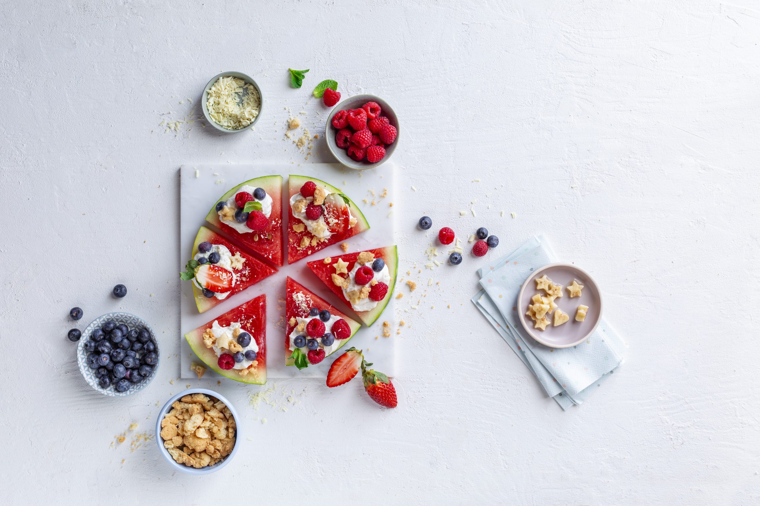 Wassermelonen-Pizza mit Vanillecreme mit dem Monsieur Cuisine – Foto: Anna Gieseler