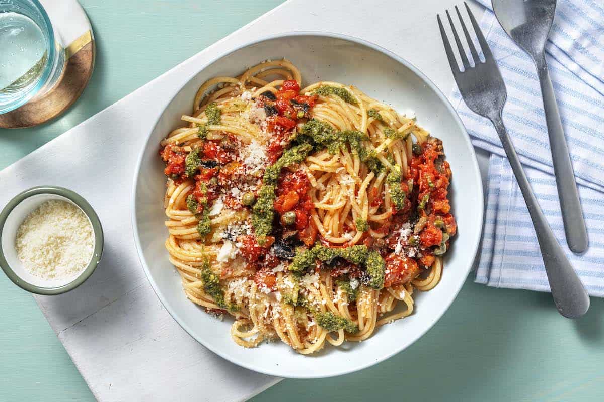 Spaghetti Puttanesca mit HelloFresh