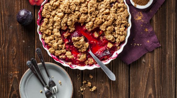 Apfel-Pflaumen-Crumble – Rezept für den Monsieur Cuisine