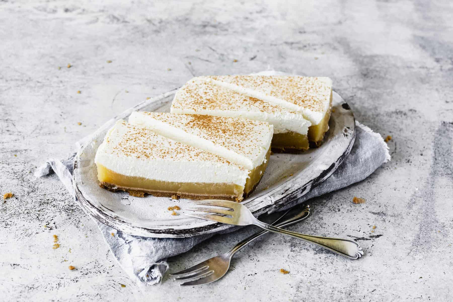 Cremiger Apfelmuskuchen ohne Backen mit dem Monsieur Cuisine
