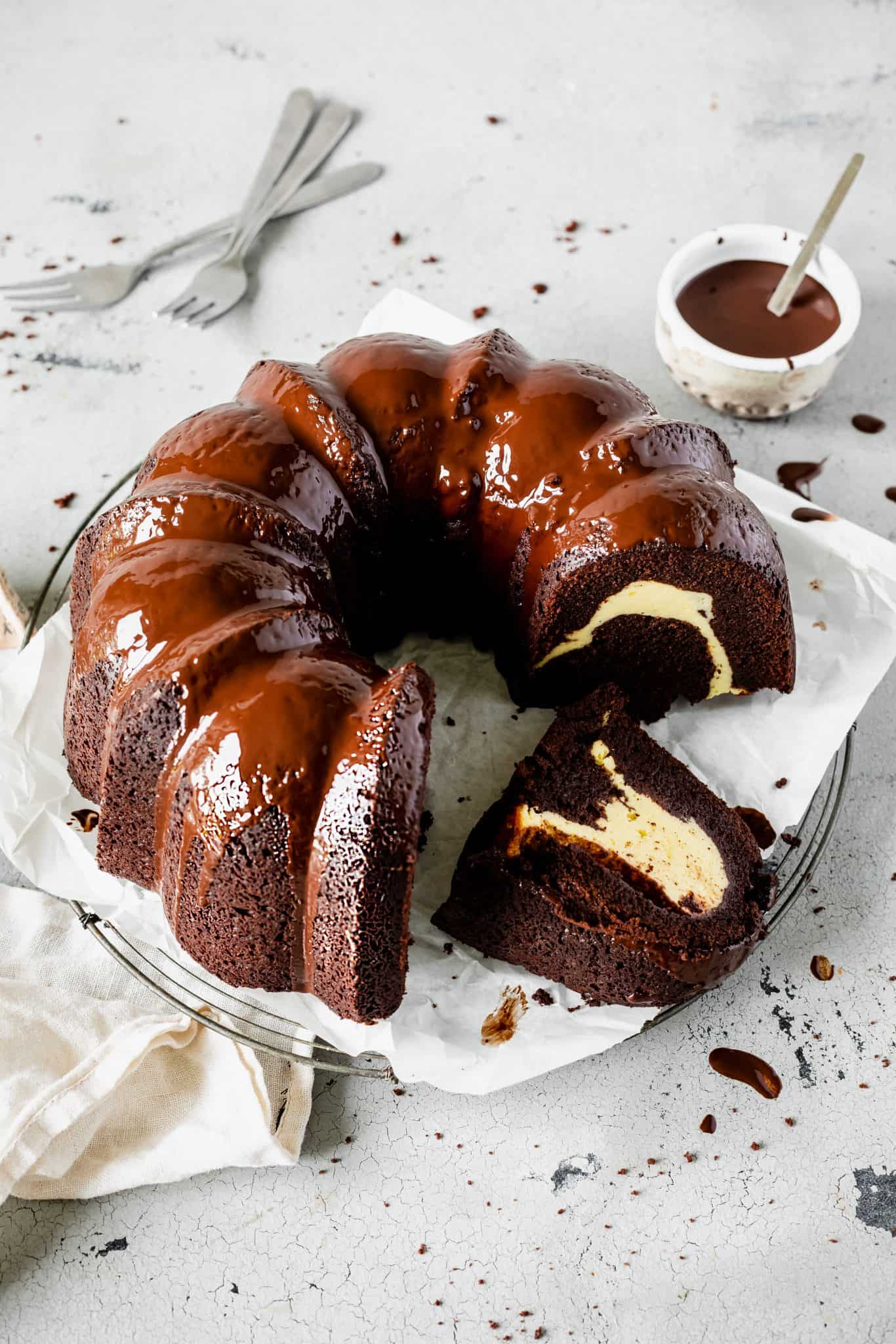Schokokuchen mit Cheesecakefüllung – Rezept für Thermomix®