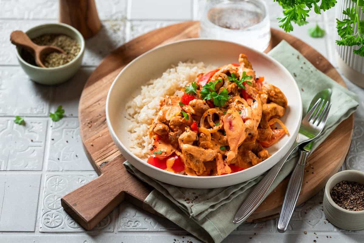 Gyros mit Metaxa-Soße und Reis mit dem Thermomix® – Foto: Anna Gieseler
